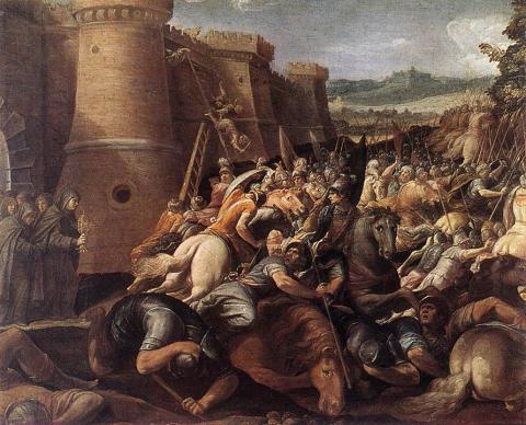 Giuseppe Cesari: Szent Klára megvédi Assisit az ellenségtől